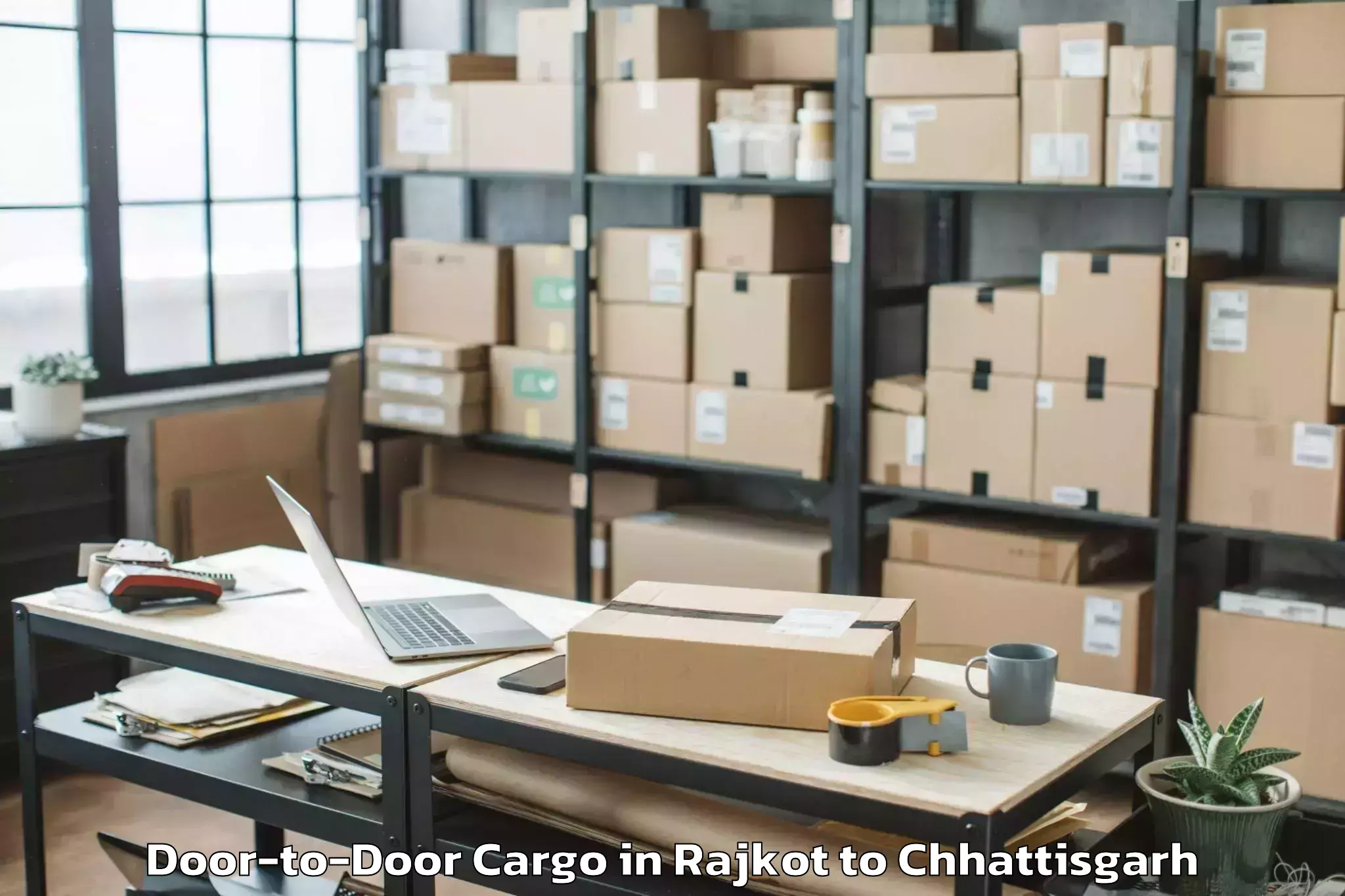 Top Rajkot to Dharamjaigarh Door To Door Cargo Available